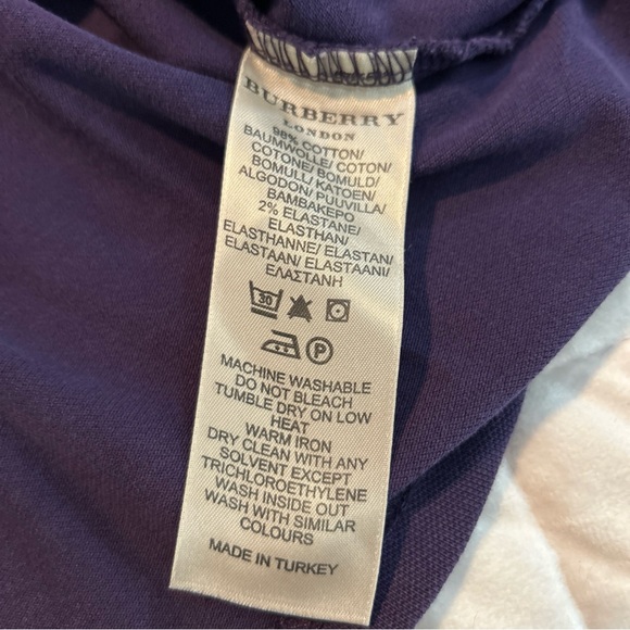 Burberry London V Neck Plaid Puff Sleeve Polo Shirt Medium - Picture 7 of 9